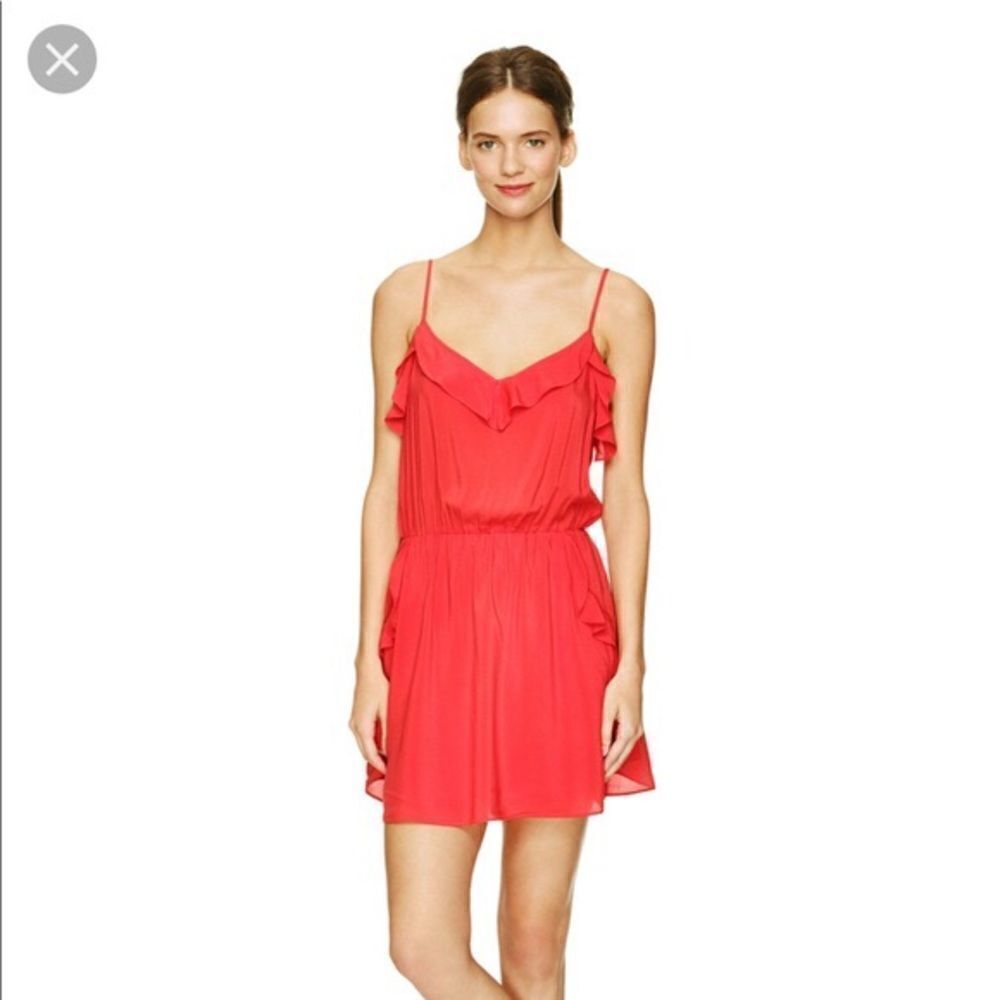 TALULA Ulla Ruffle Coral Mini Dress
